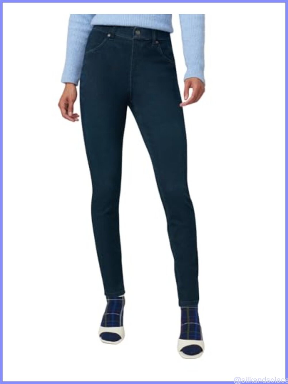 Ultra Soft High Waist Denim Leggings Skinny Stretch Cotton Blend
